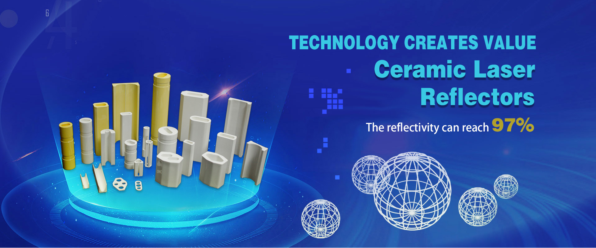 The ceramic laser reflector is widely used in laser welding machines, laser cutting machines, laser marking and medical industries. We can customize manufacture a variety of ceramic cavities according to drawings, the reflectivity can reach 97%.